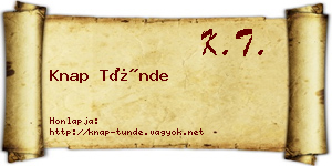 Knap Tünde névjegykártya
